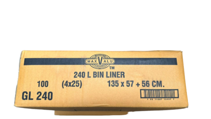 240L Bin Liner Black Heavy Duty CTN / 100